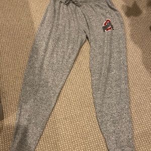 washed grey ohio state joggers, barely warn super soft